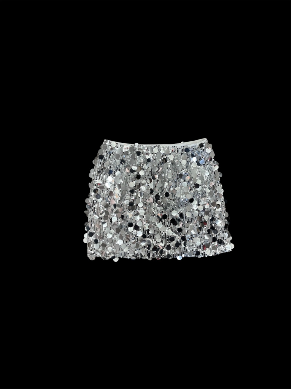 ✨ Silver sequin mini skirt Size L✨